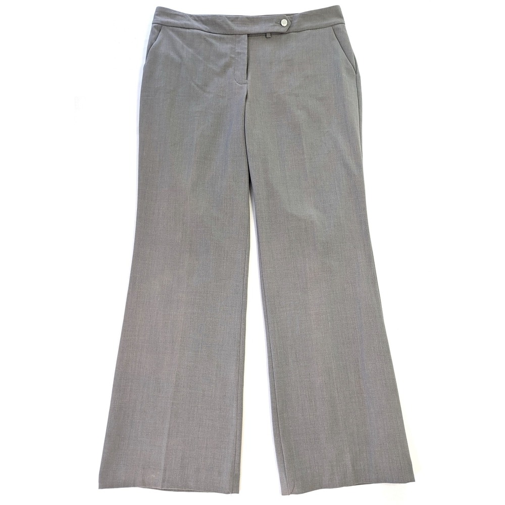 Calvin Klein Womens Gray Wide Leg Dress Pants Trousers Size 10 Professional 36"
